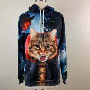 Vampire Kitty Cat Pullover Hoodie